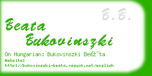 beata bukovinszki business card